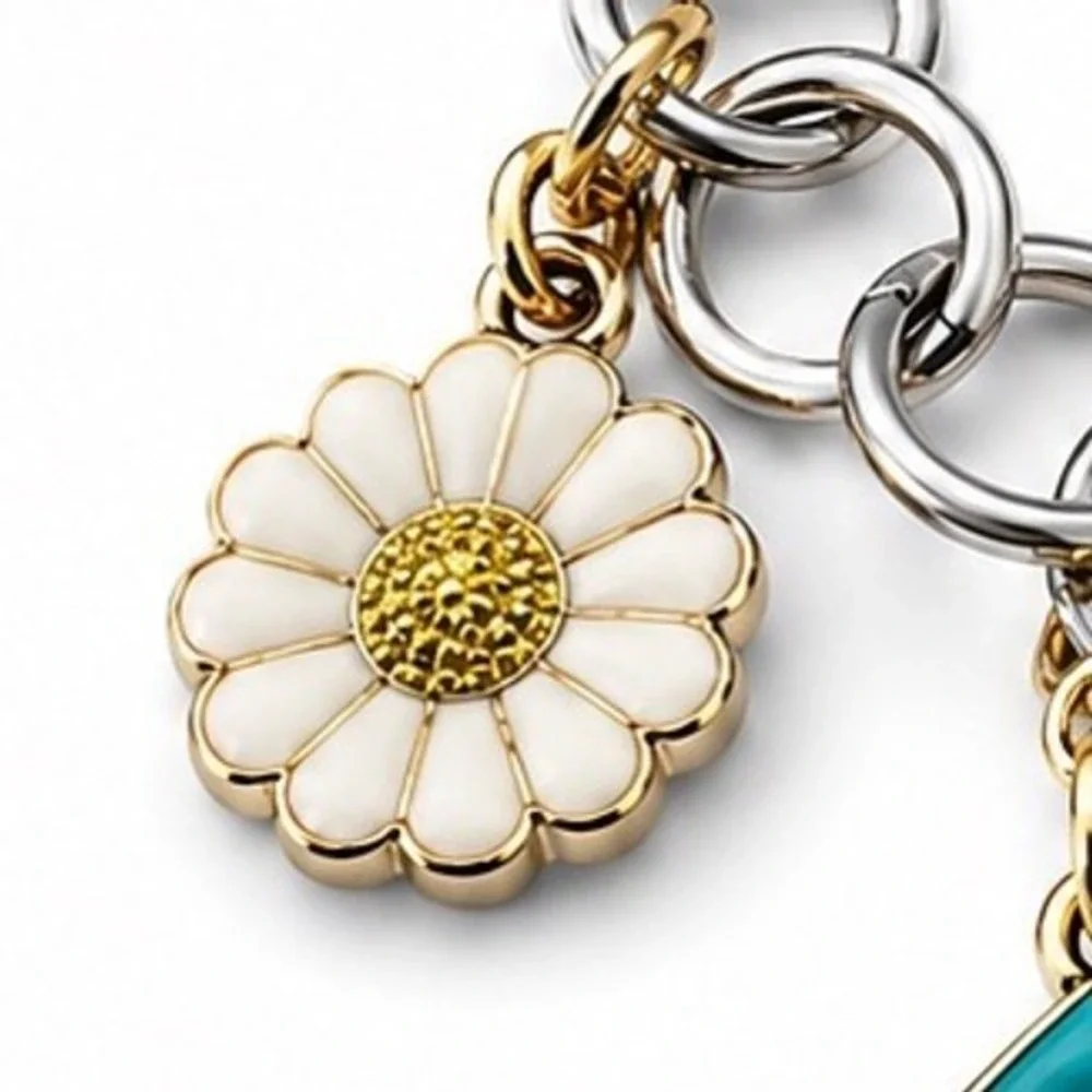 Kids Colorful Enamel Charm Bracelet Silver Tone Be Kind Cupcake Flower Shell